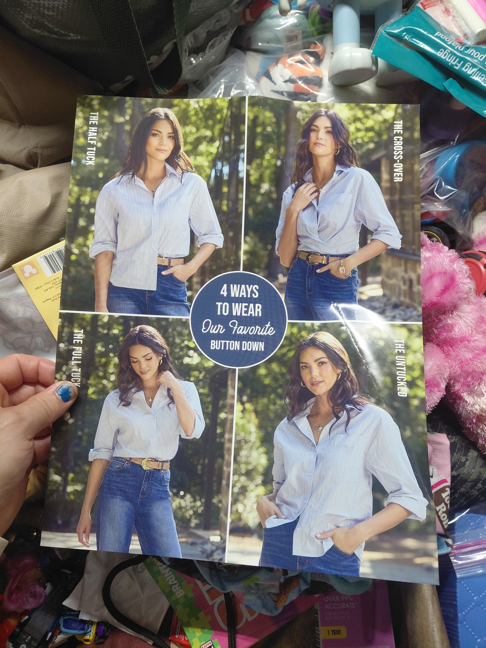 cato fashion poster 4 ways to wear buttoned down shirt  11"x14" wall poster